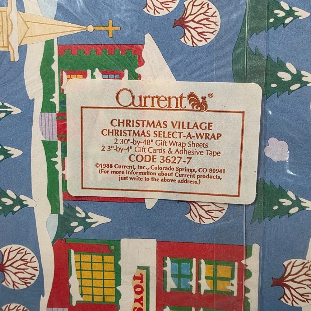 Current Christmas Village Select-A-Wrap Gift Wrapping Paper Set Vintage 1988